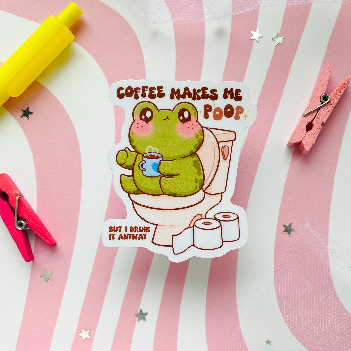 Coffee Makes Me Poop Sticker