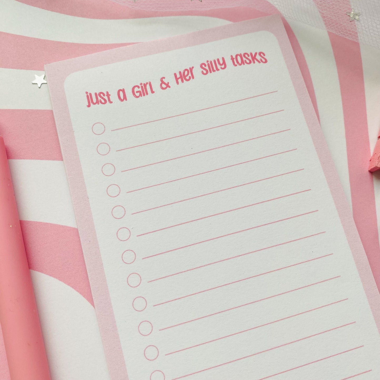 Just a Girl & Her Silly Tasks Handmade Notepad