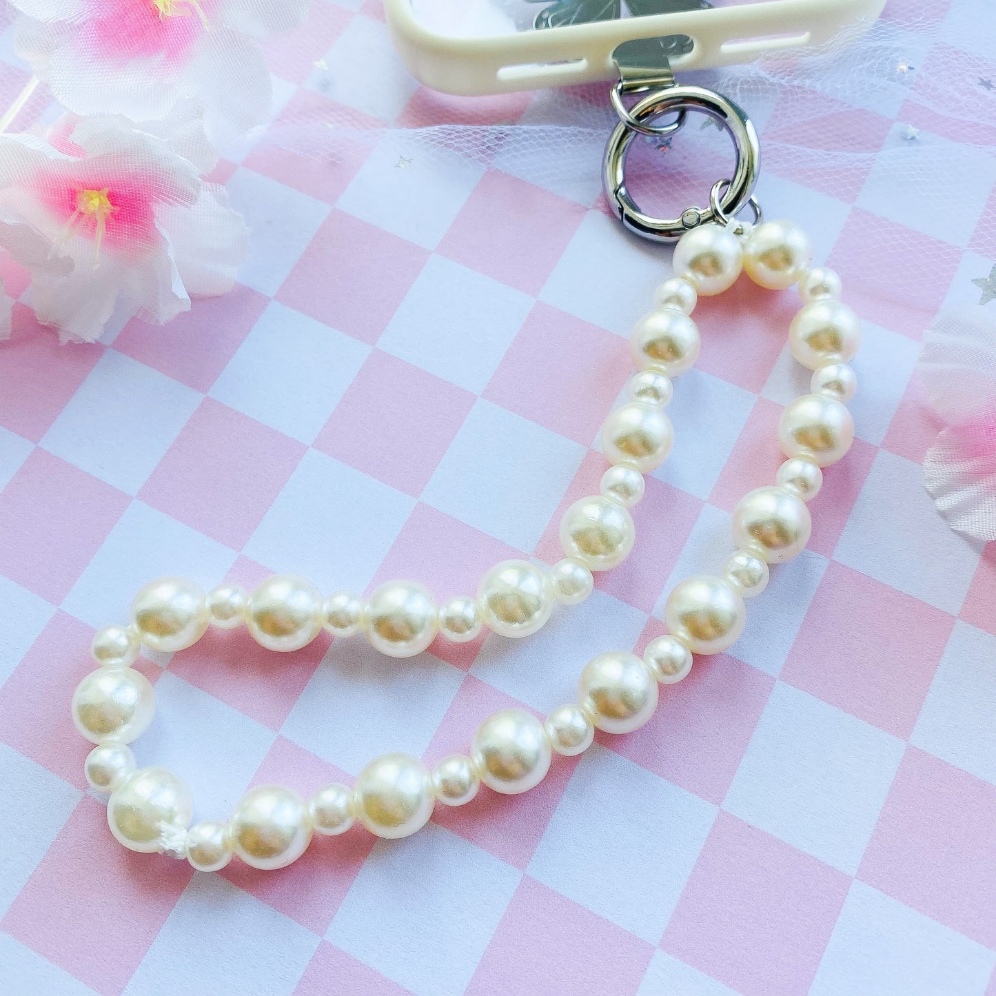 Beaded Pearl Phone Wristlet + Free Gift