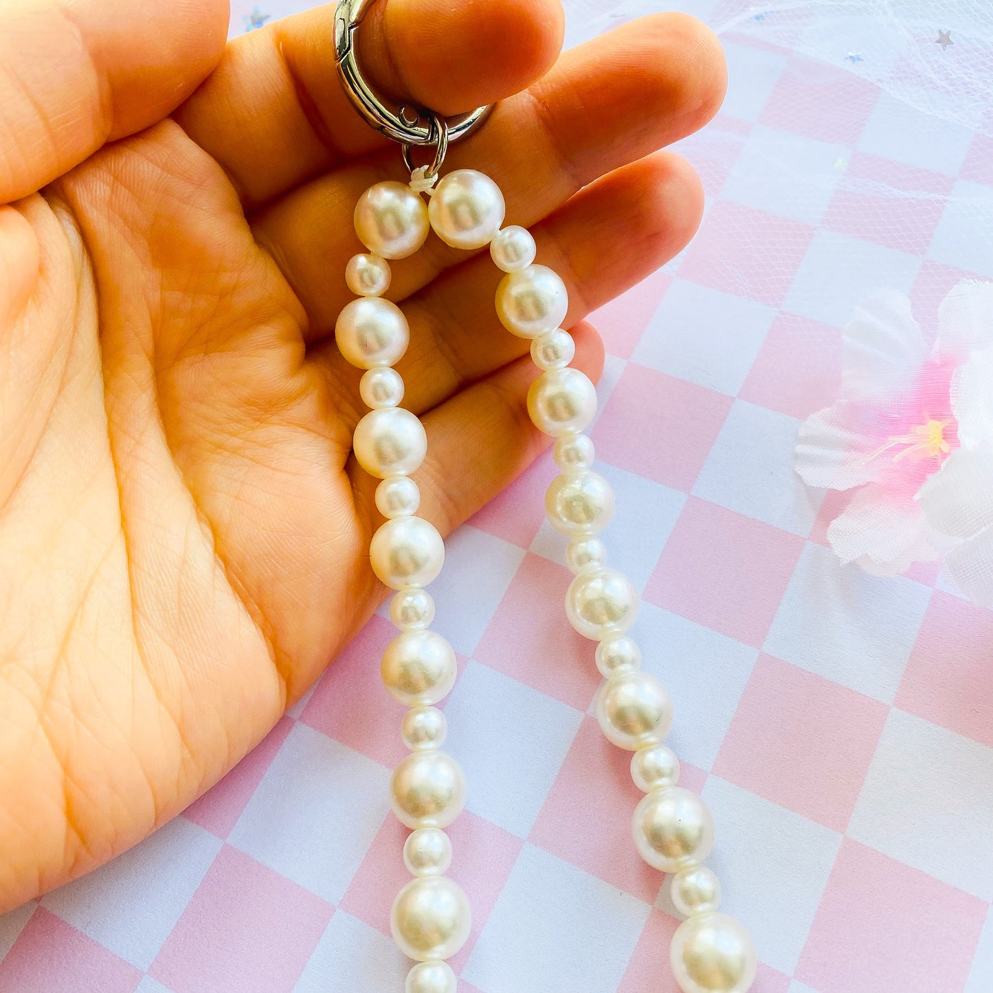 Beaded Pearl Phone Wristlet + Free Gift