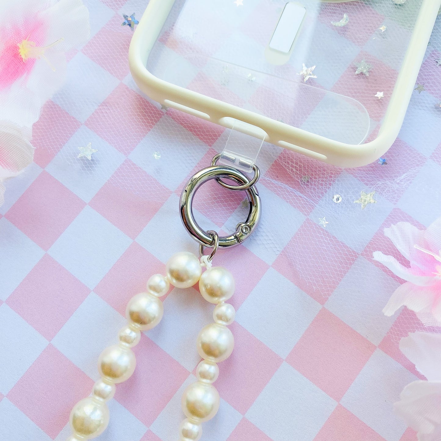 Beaded Pearl Phone Wristlet + Free Gift
