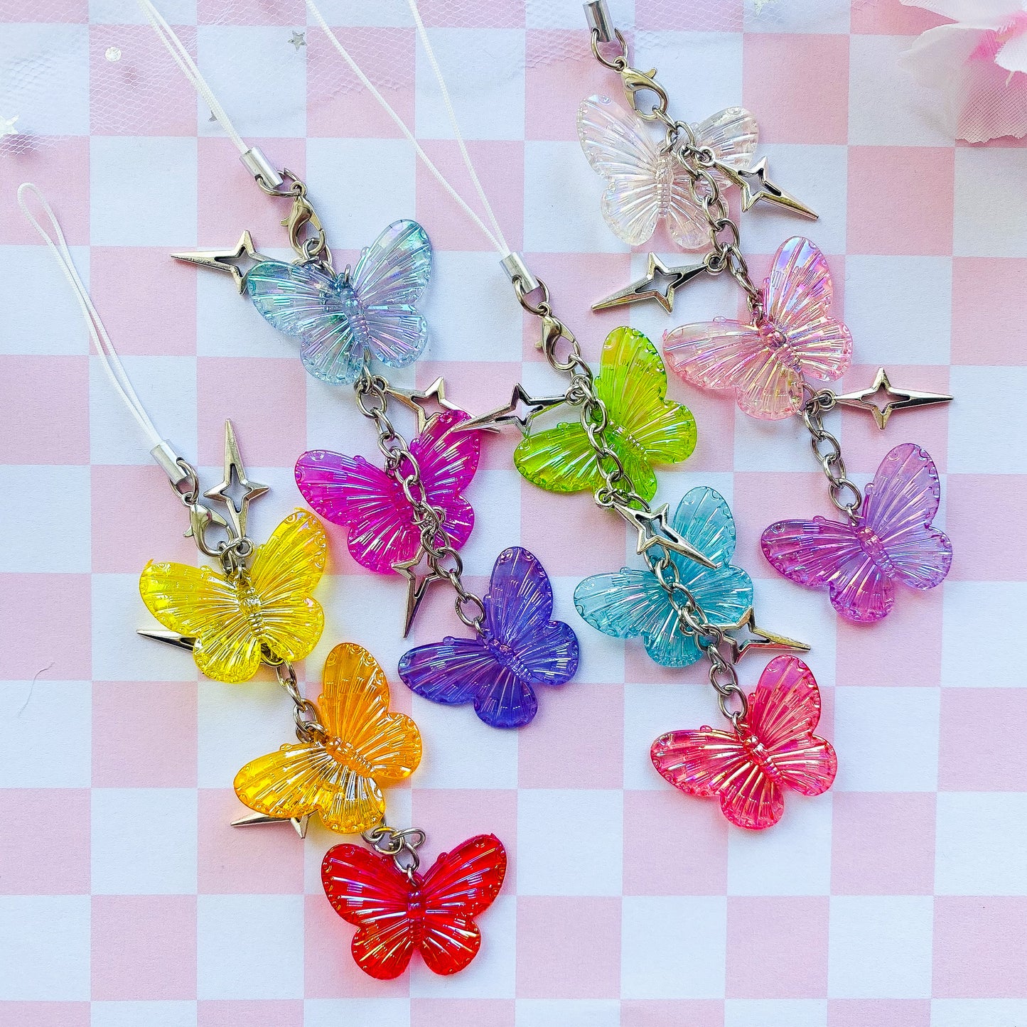 Colorful Butterfly Phone Charm