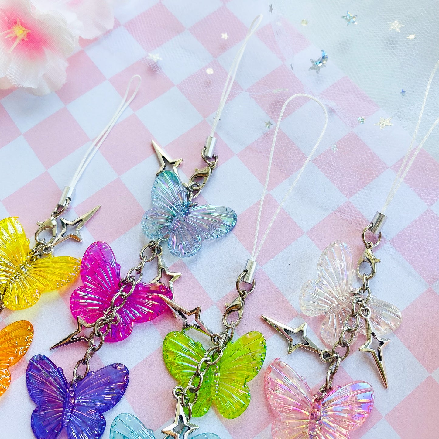 Colorful Butterfly Phone Charm