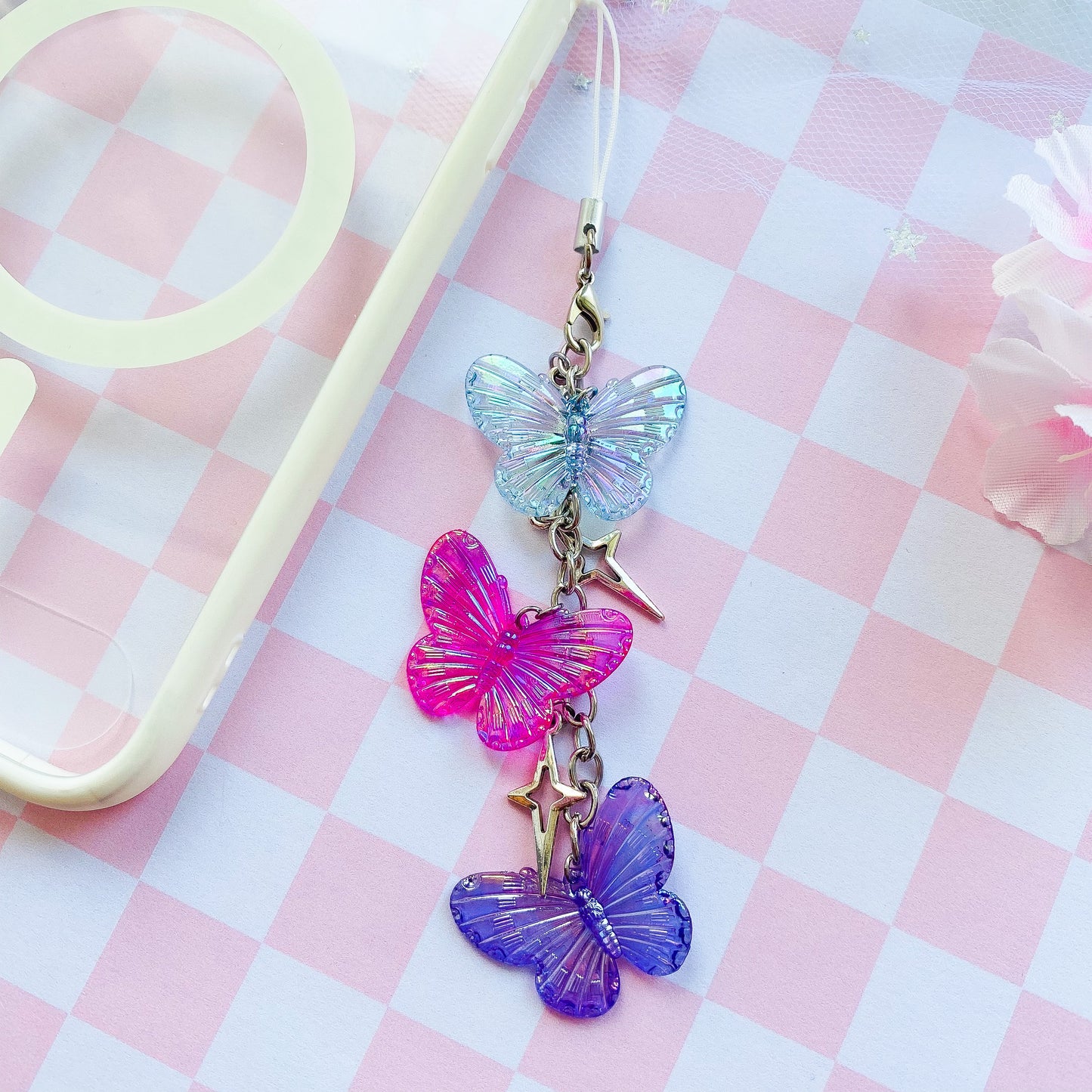 Colorful Butterfly Phone Charm