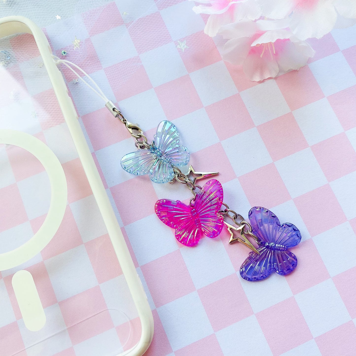 Colorful Butterfly Phone Charm