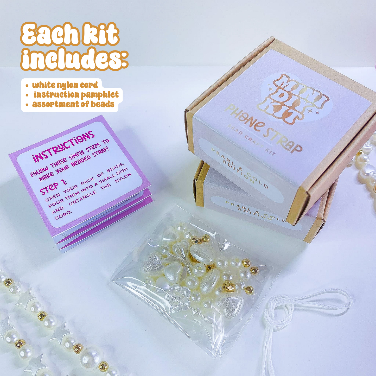 Make Your Own Beaded Phone Strap (Pearl Edition)