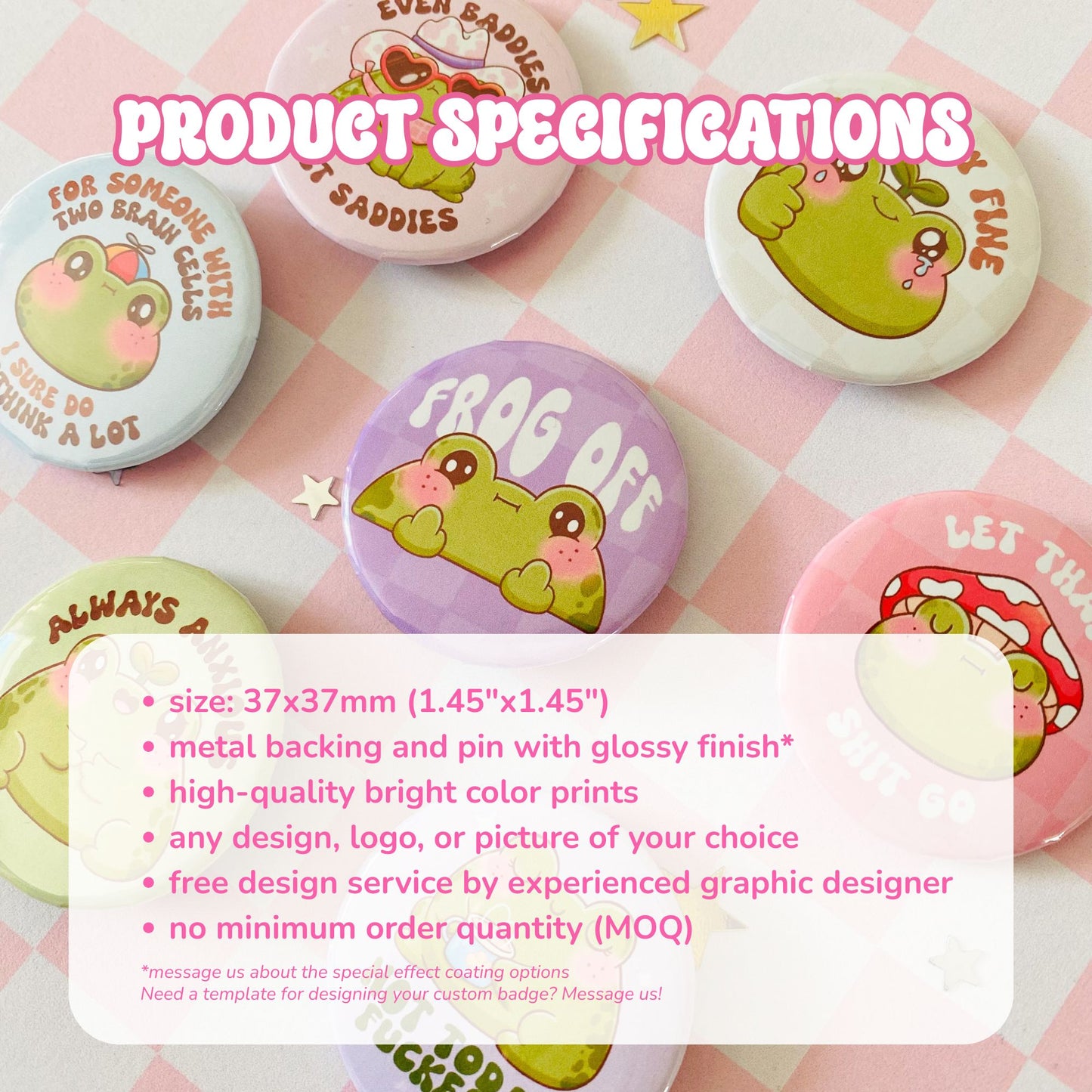 Custom 37mm Button Badges - With Your Design