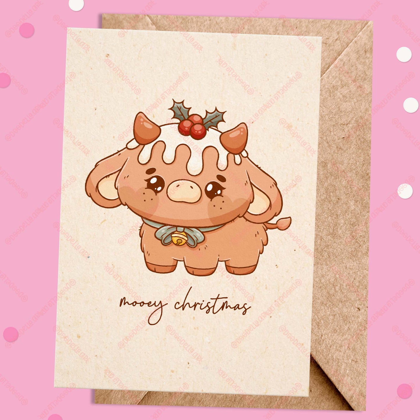 Mooey Christmas Cow Greeting Card