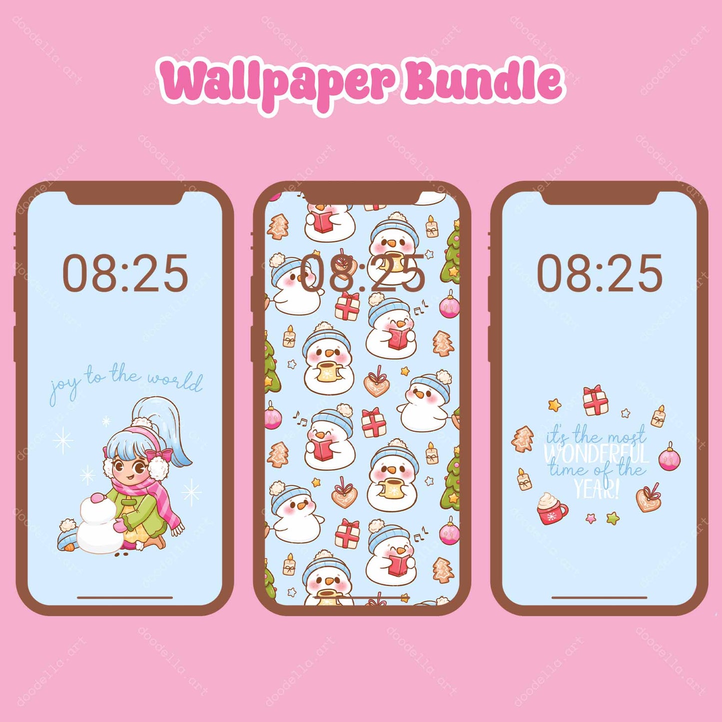 Wintery Phone Wallpaper Bundle - December 2024