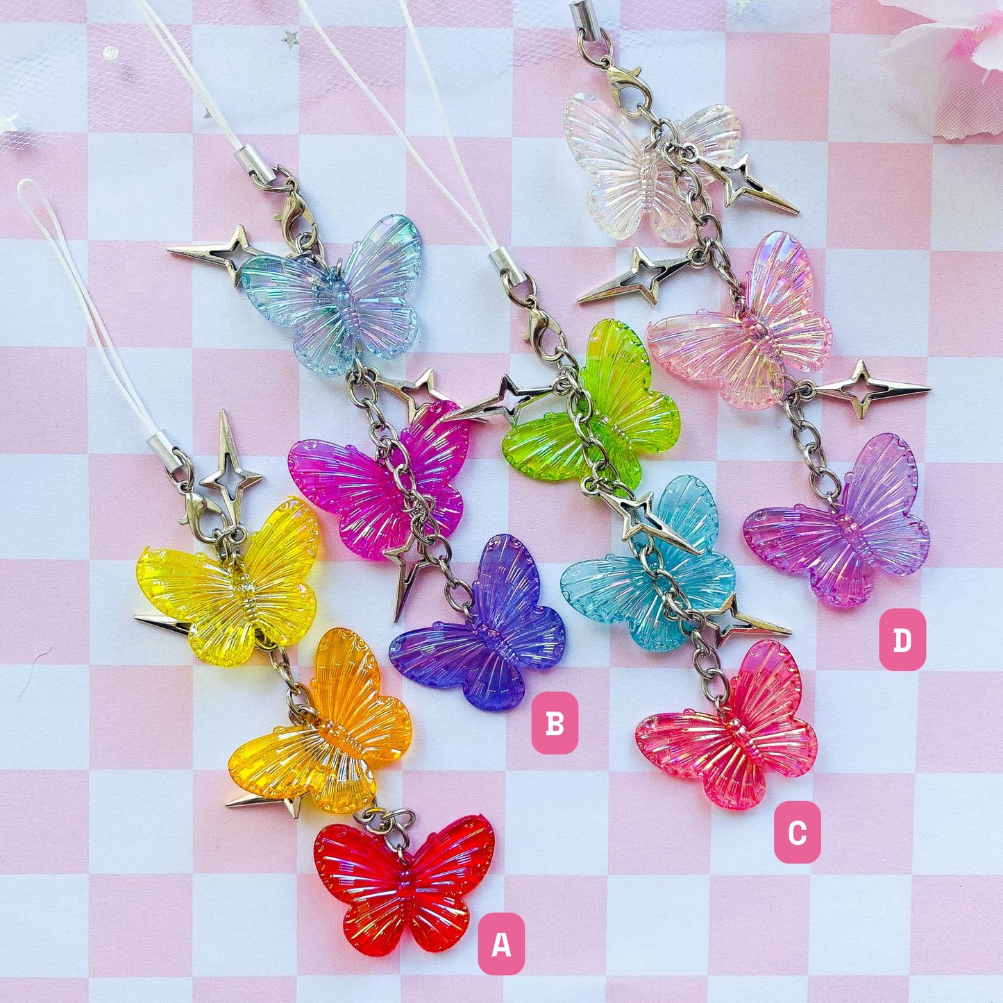 Colorful Butterfly Phone Charm