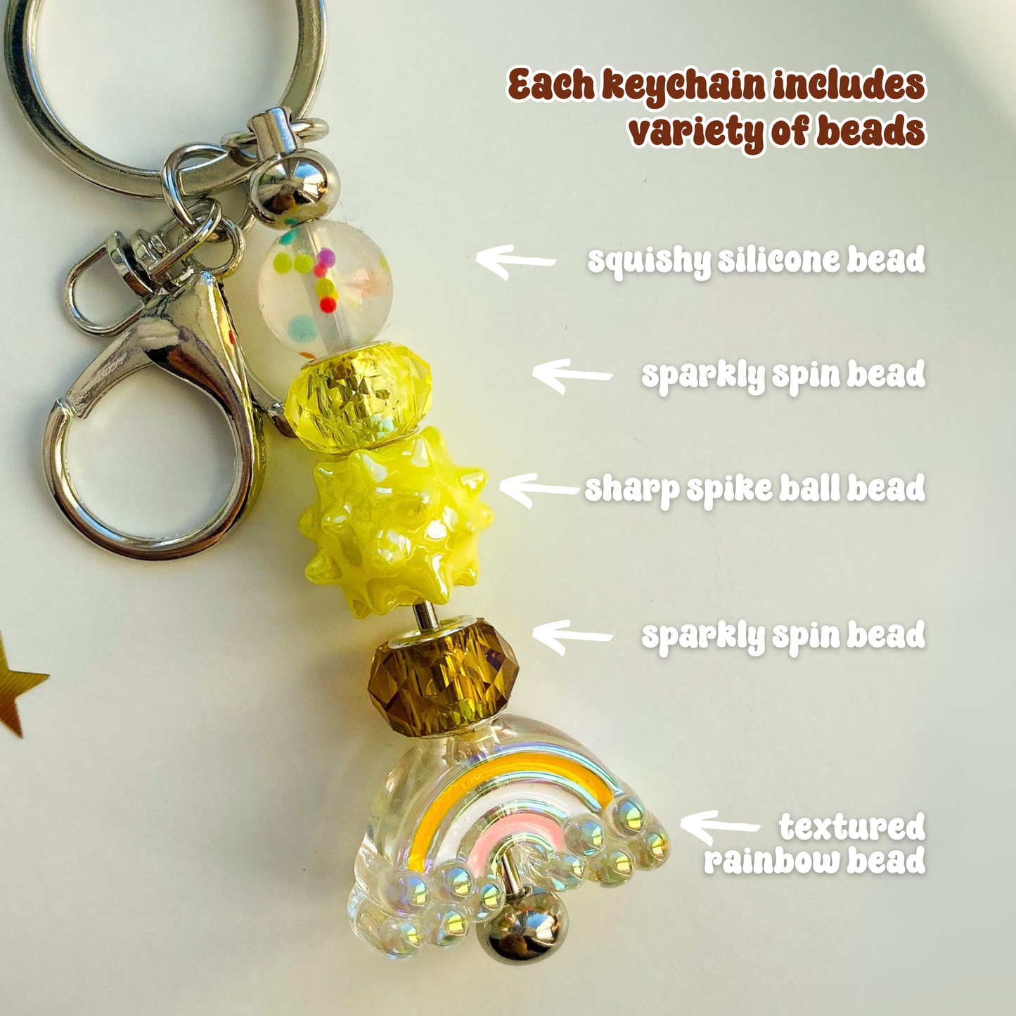 Textured Bead Fidget Keychains