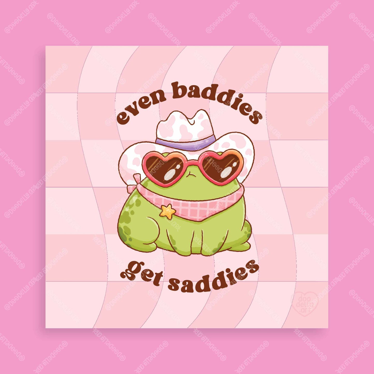 Even Baddies Get Saddies Cowboy Frog Art Prints