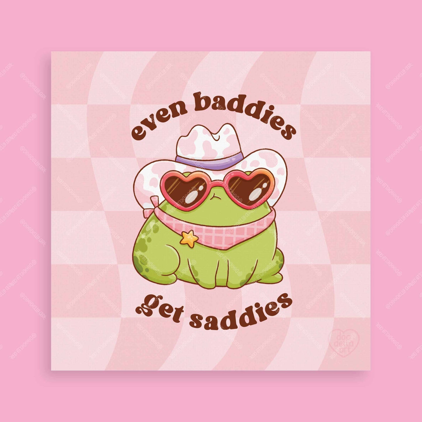 Even Baddies Get Saddies Cowboy Frog Art Prints