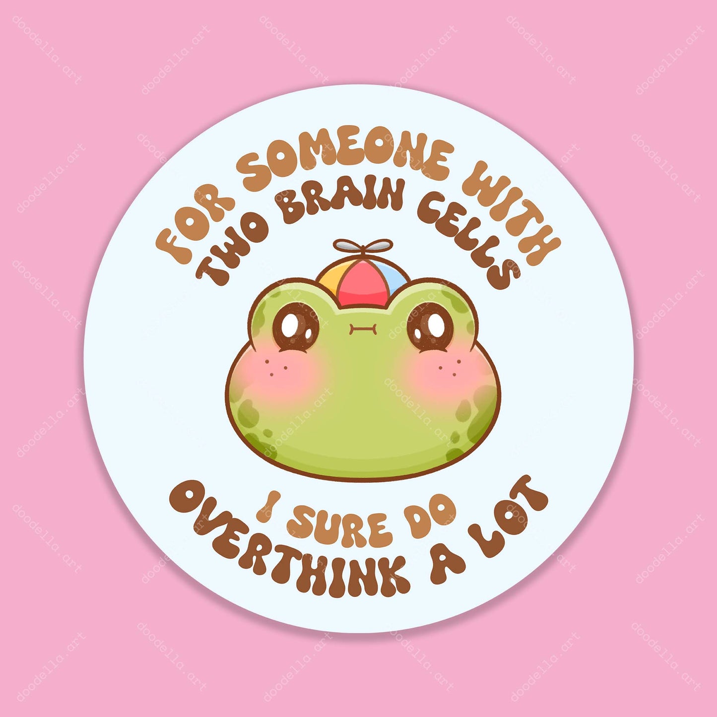Two Brain Cell Overthinker Sticker