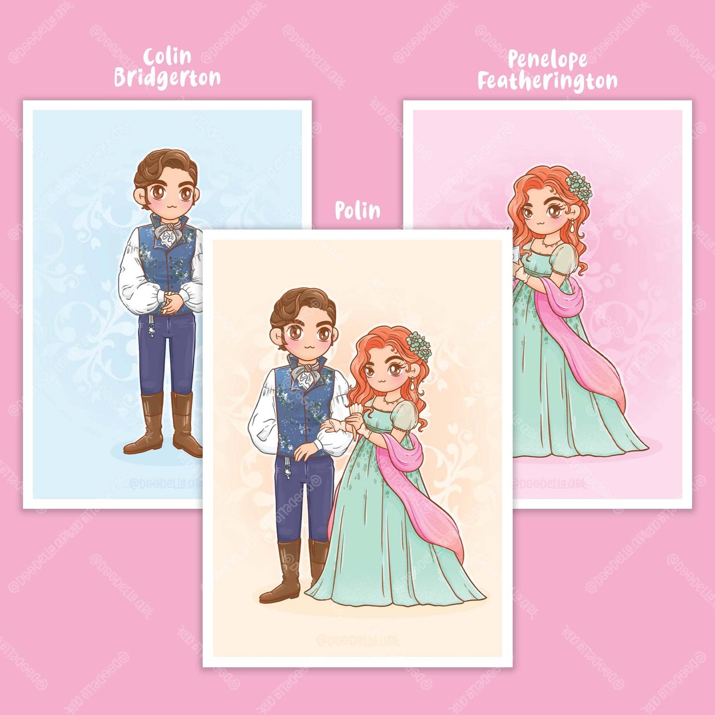 Bridgerton Colin and Penelope Art Prints