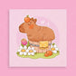 Capybara Hot Tub Art Print