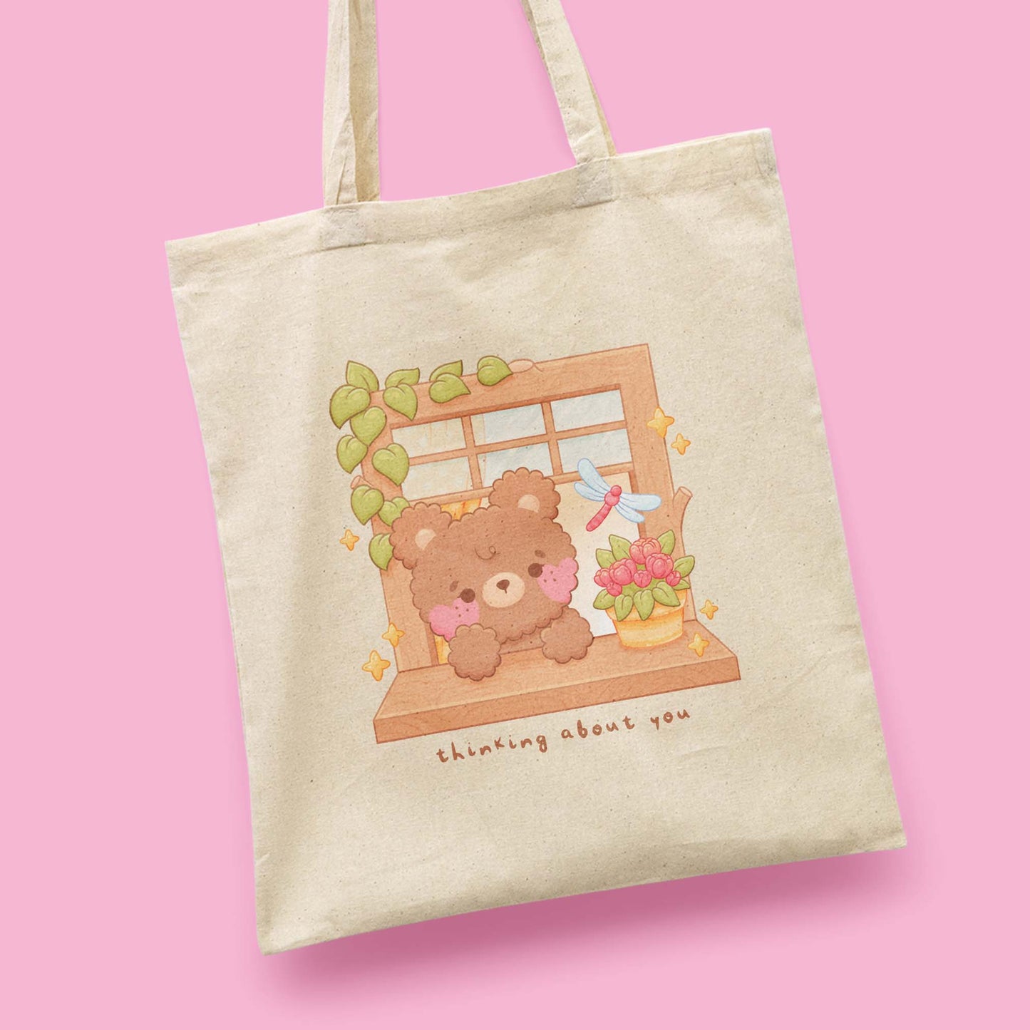 Thinking About You Canva Tote Bag