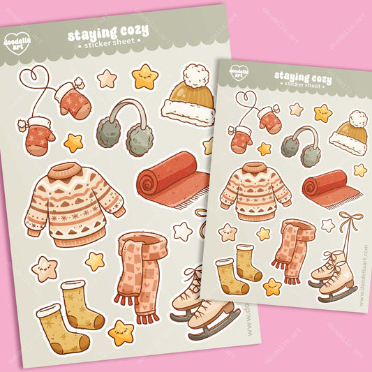 Staying Cozy Winter Christmas Sticker Sheet
