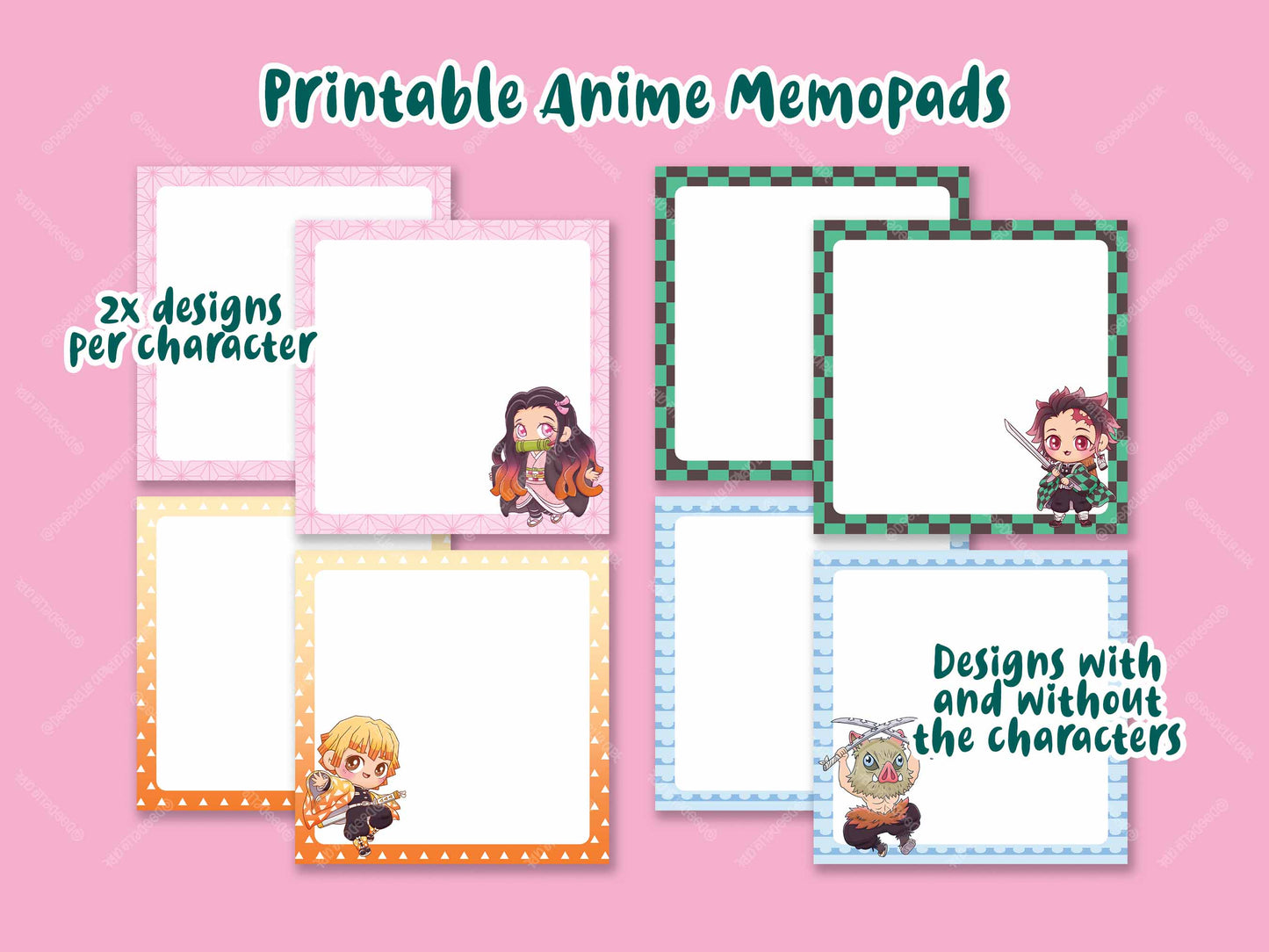 Printable Demon Slayer Memo Pads