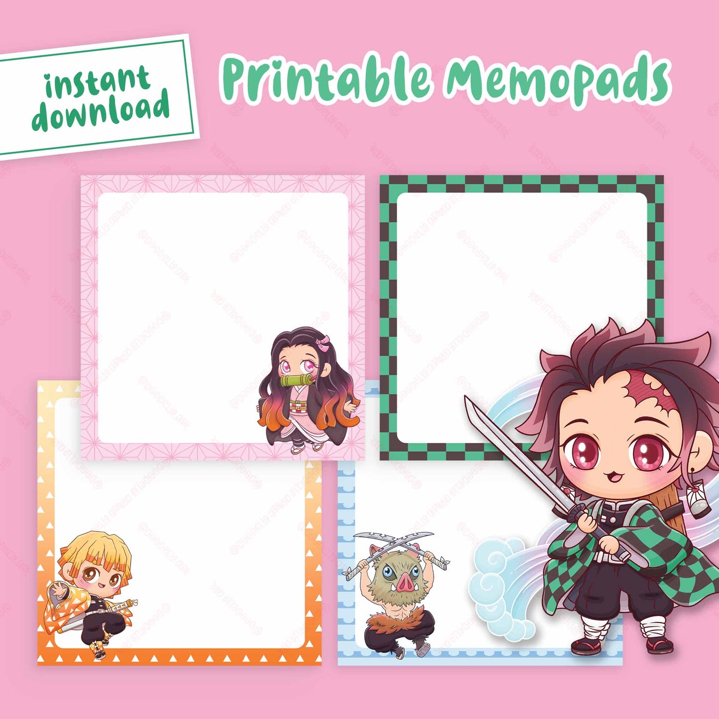 Printable Demon Slayer Memo Pads