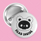 Dead Inside Teddy Skull Button Pin