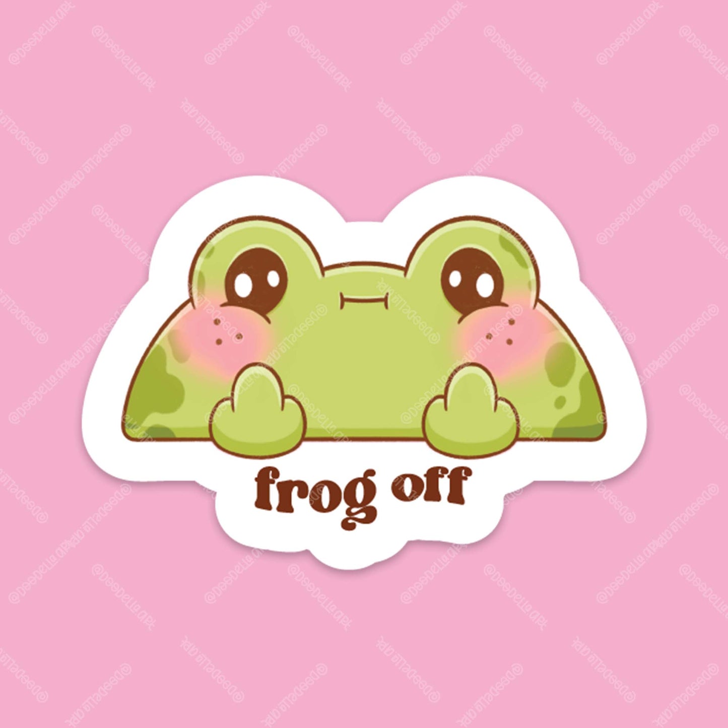 Frog Off Frog Flipping the Bird Sticker