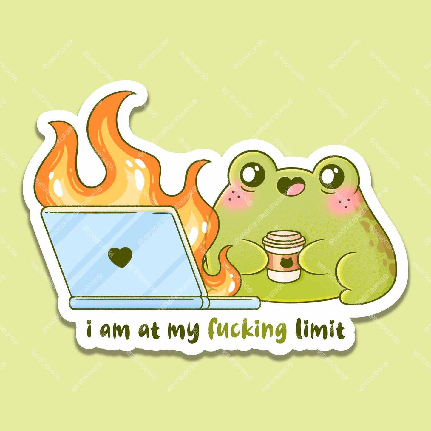 I Am At My Fucking Limit Frog Sticker