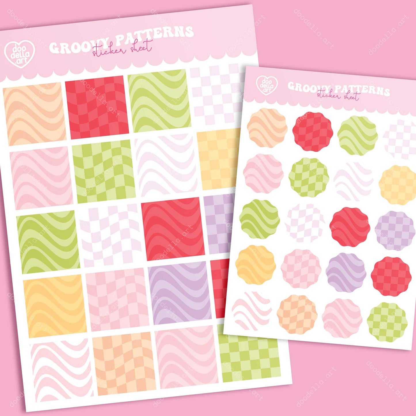 Groovy Pattern Planner Sticker Sheet