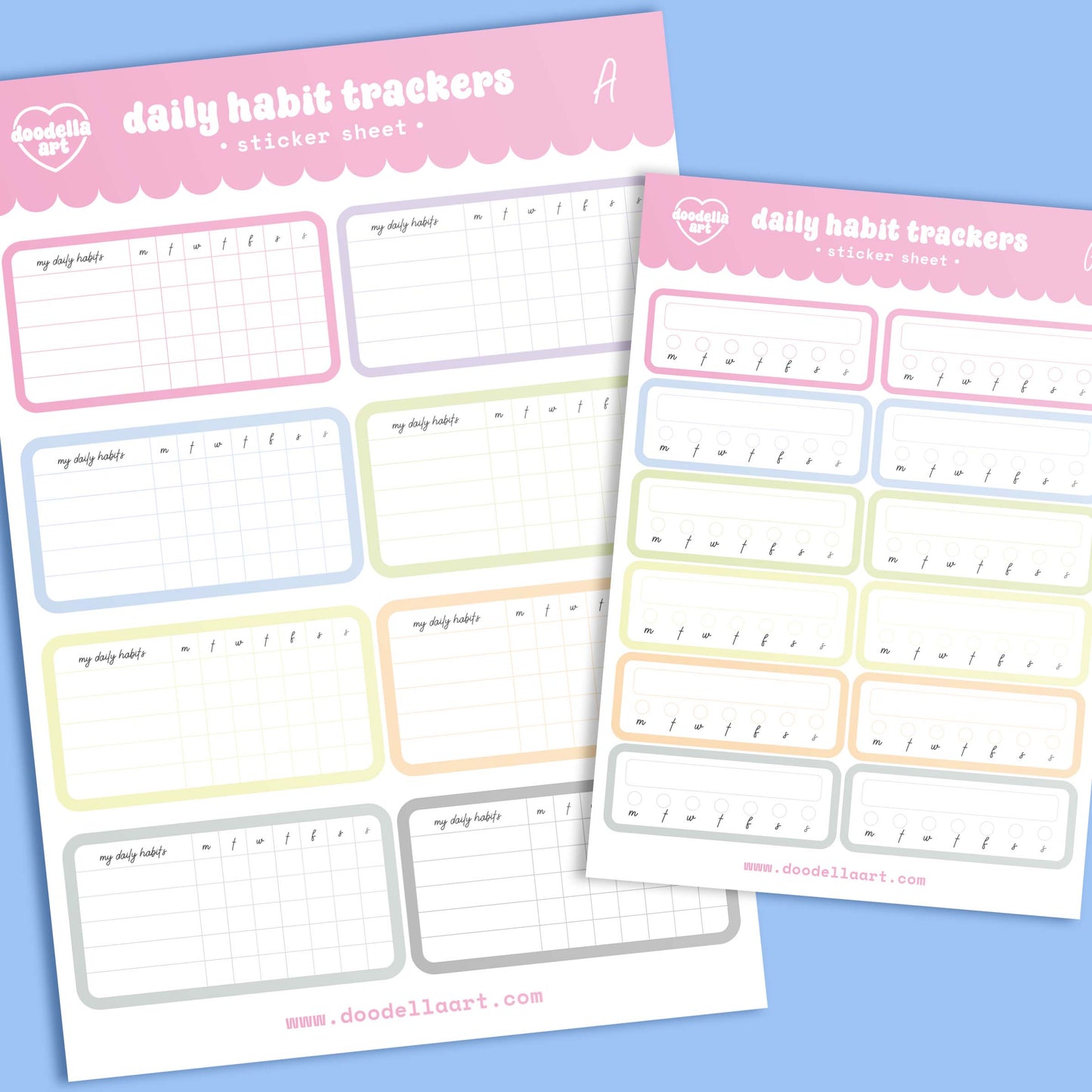 Habit Tracker Planner Sticker Sheet
