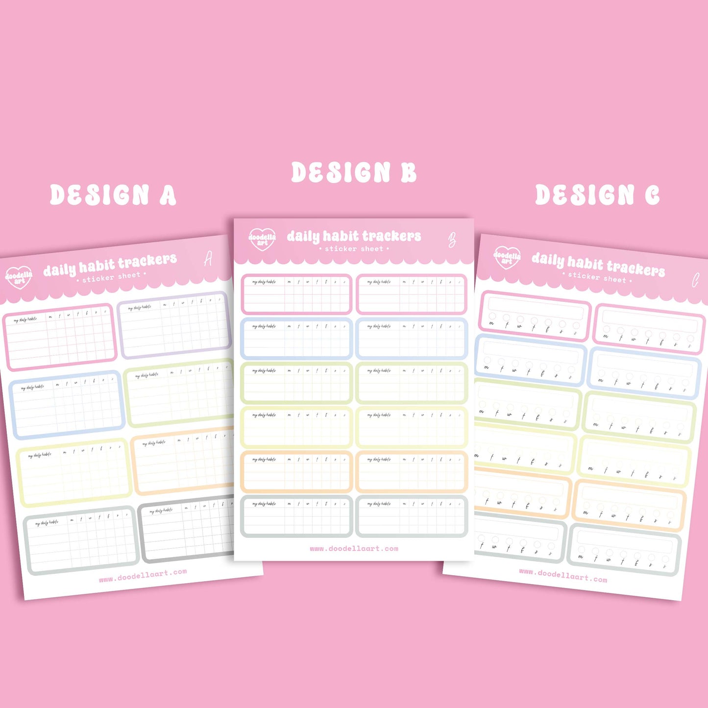 Habit Tracker Planner Sticker Sheet