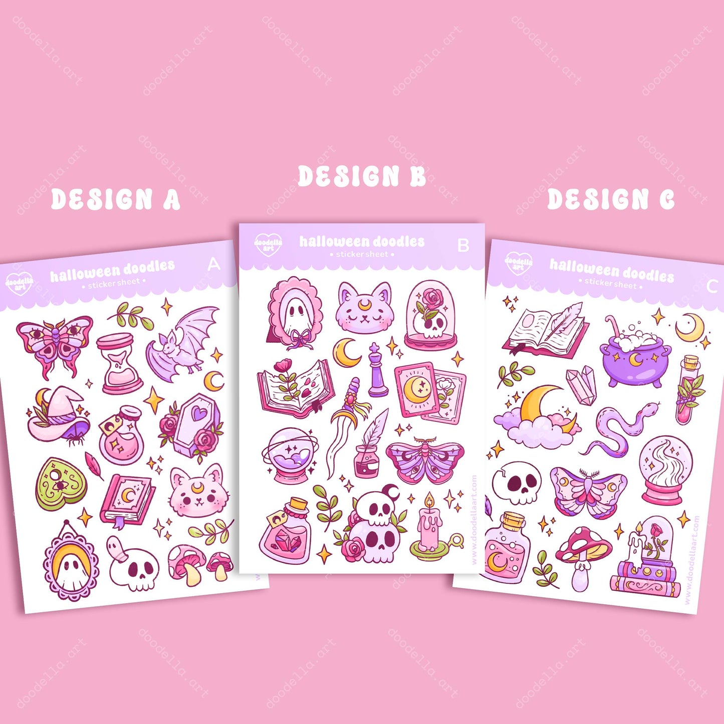 Halloween Doodles Sticker Sheet (B)