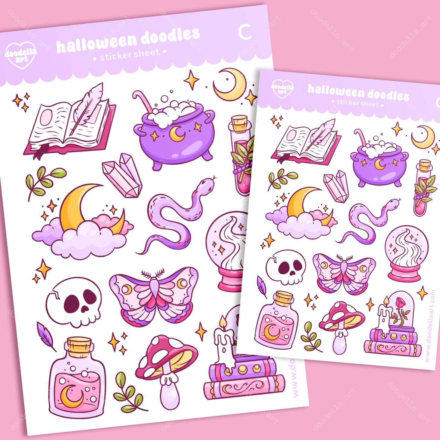 Halloween Doodles Sticker Sheet (C)