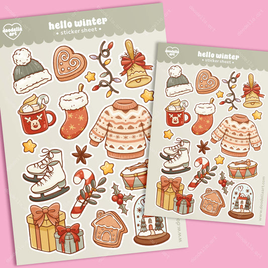 Hello Winter Christmas Sticker Sheet