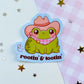 Rootin & Tootin Cowboy Frog Sticker