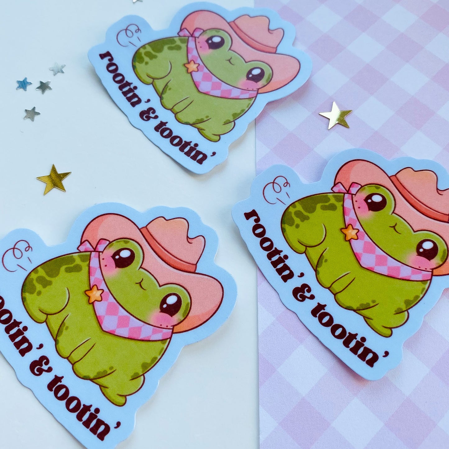 Rootin & Tootin Cowboy Frog Sticker