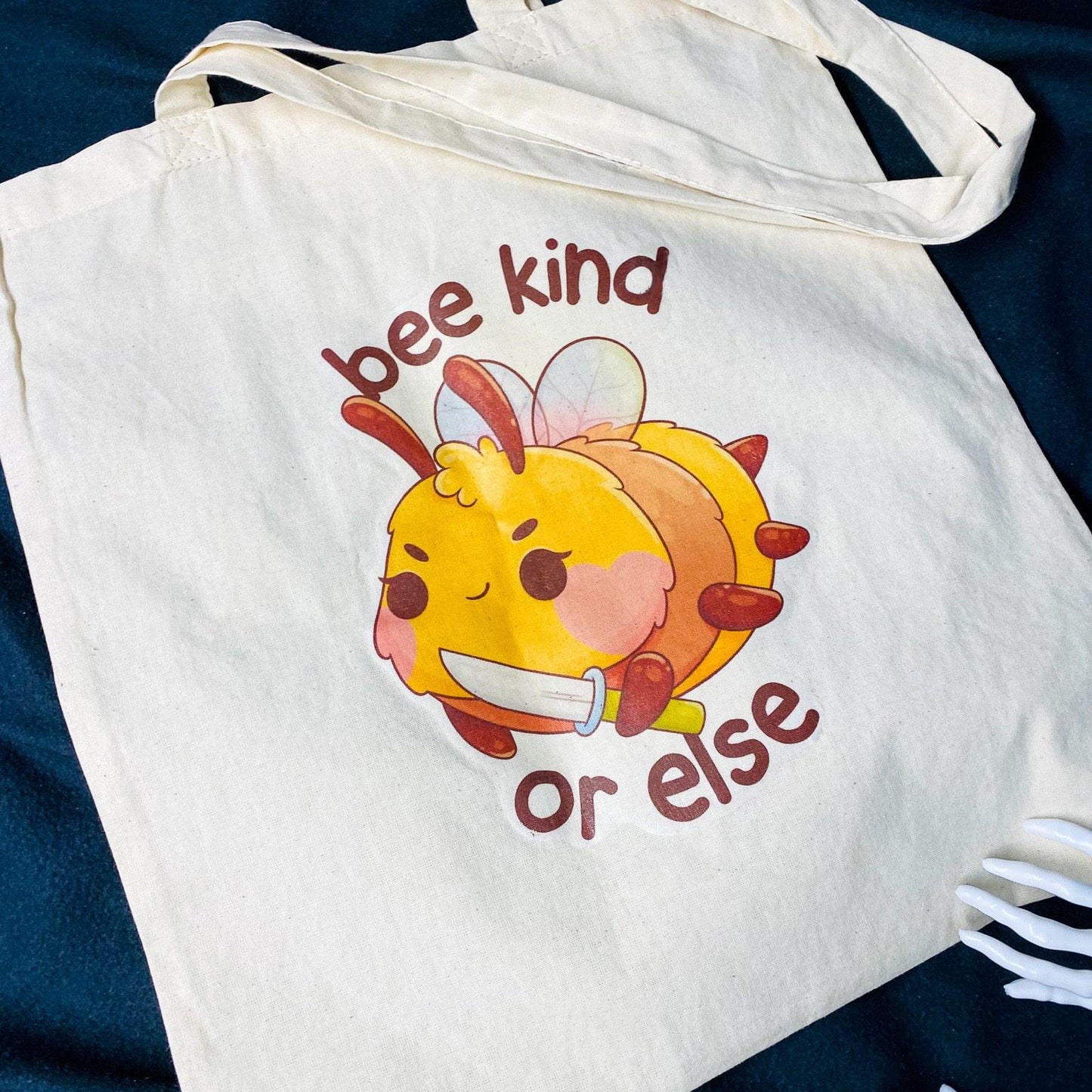 Bee Kind or Else Canva Tote Bag