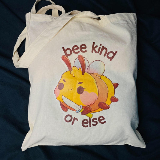 Bee Kind or Else Canva Tote Bag