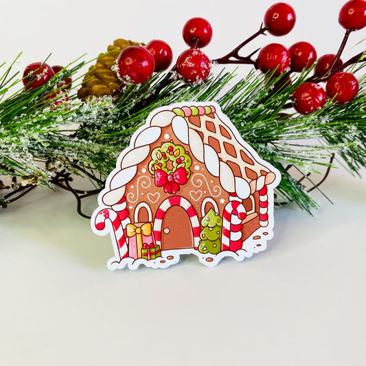 Christmas Gingerbread House, Frogin Hat, Mistletoe Cow, Teddy Bear in Hat Sticker