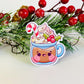 Christmas Teddy Bear, Candycane Bee, Deer with Star, Hot Chocolate Sticker