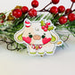 Christmas Gingerbread House, Frogin Hat, Mistletoe Cow, Teddy Bear in Hat Sticker