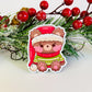 Christmas Gingerbread House, Frogin Hat, Mistletoe Cow, Teddy Bear in Hat Sticker