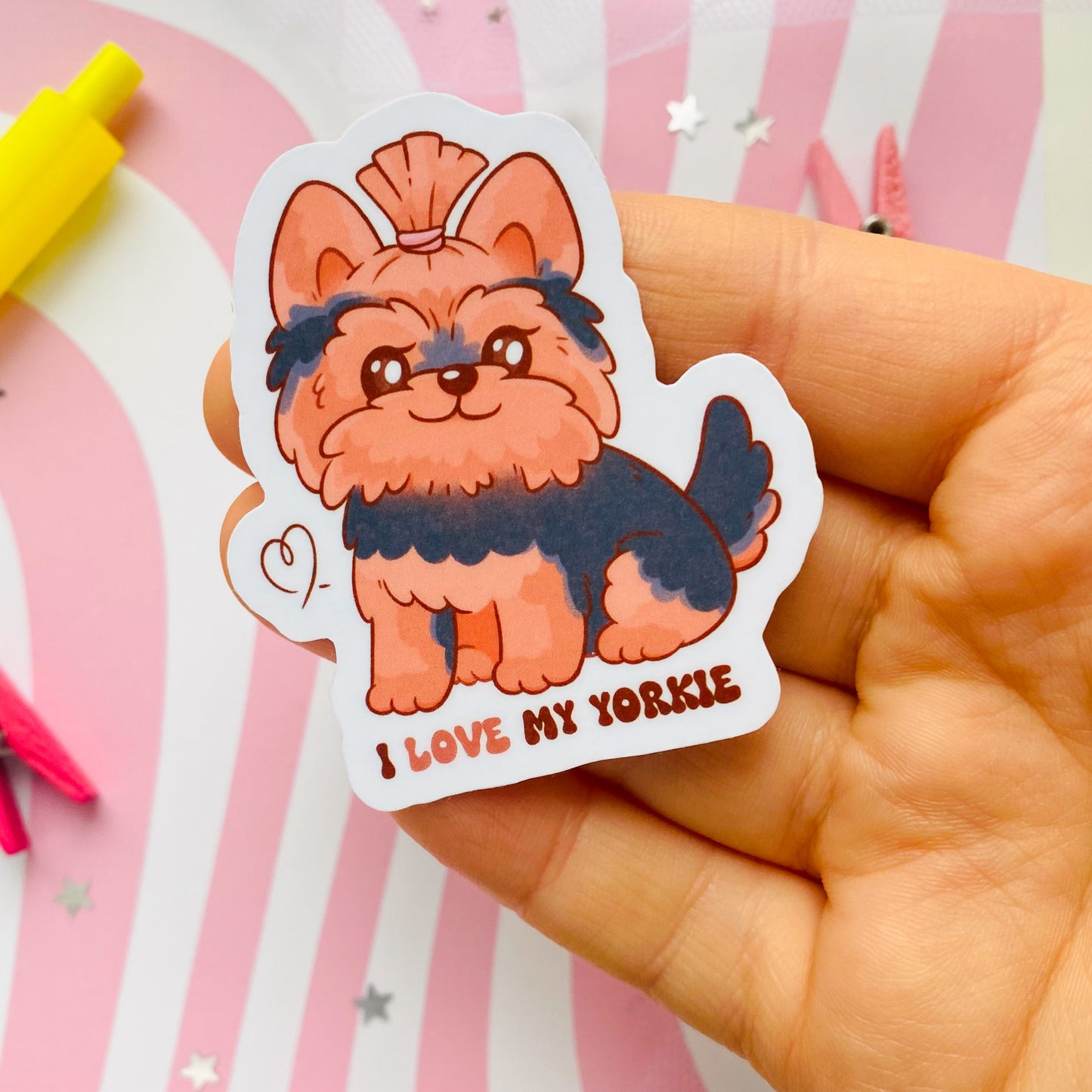 I Love My Yorkie Sticker