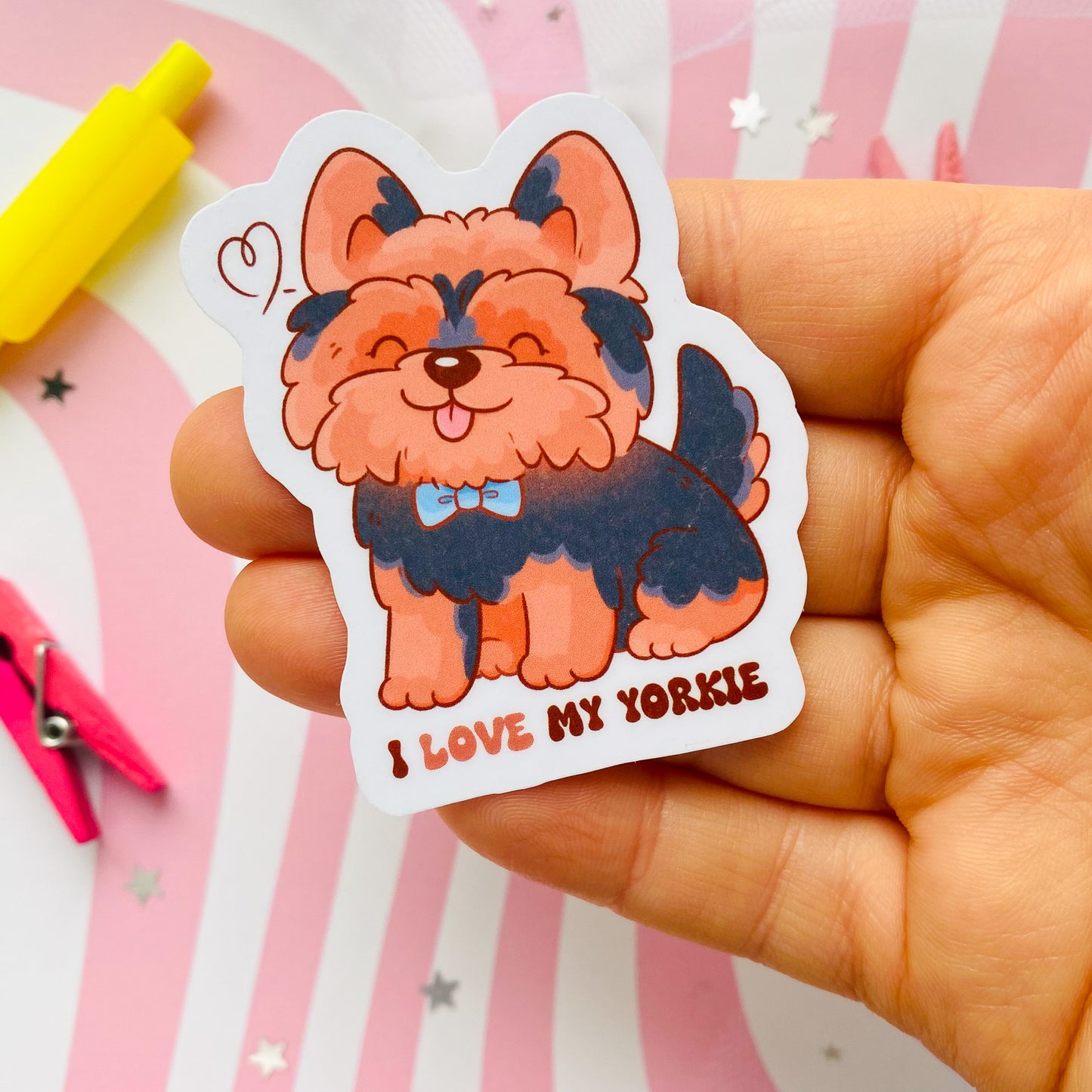 I Love My Yorkie Sticker
