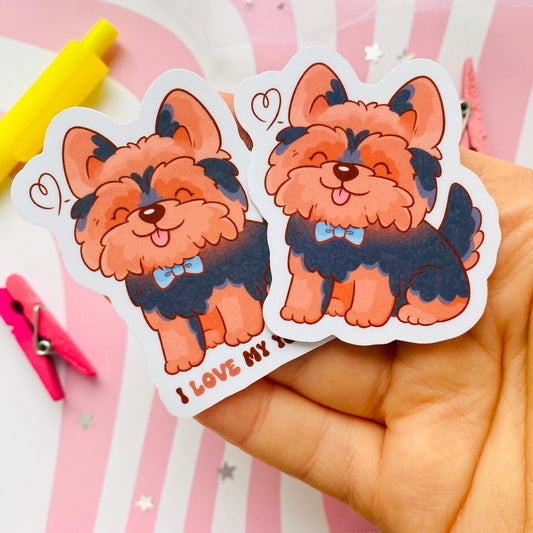 I Love My Yorkie Sticker