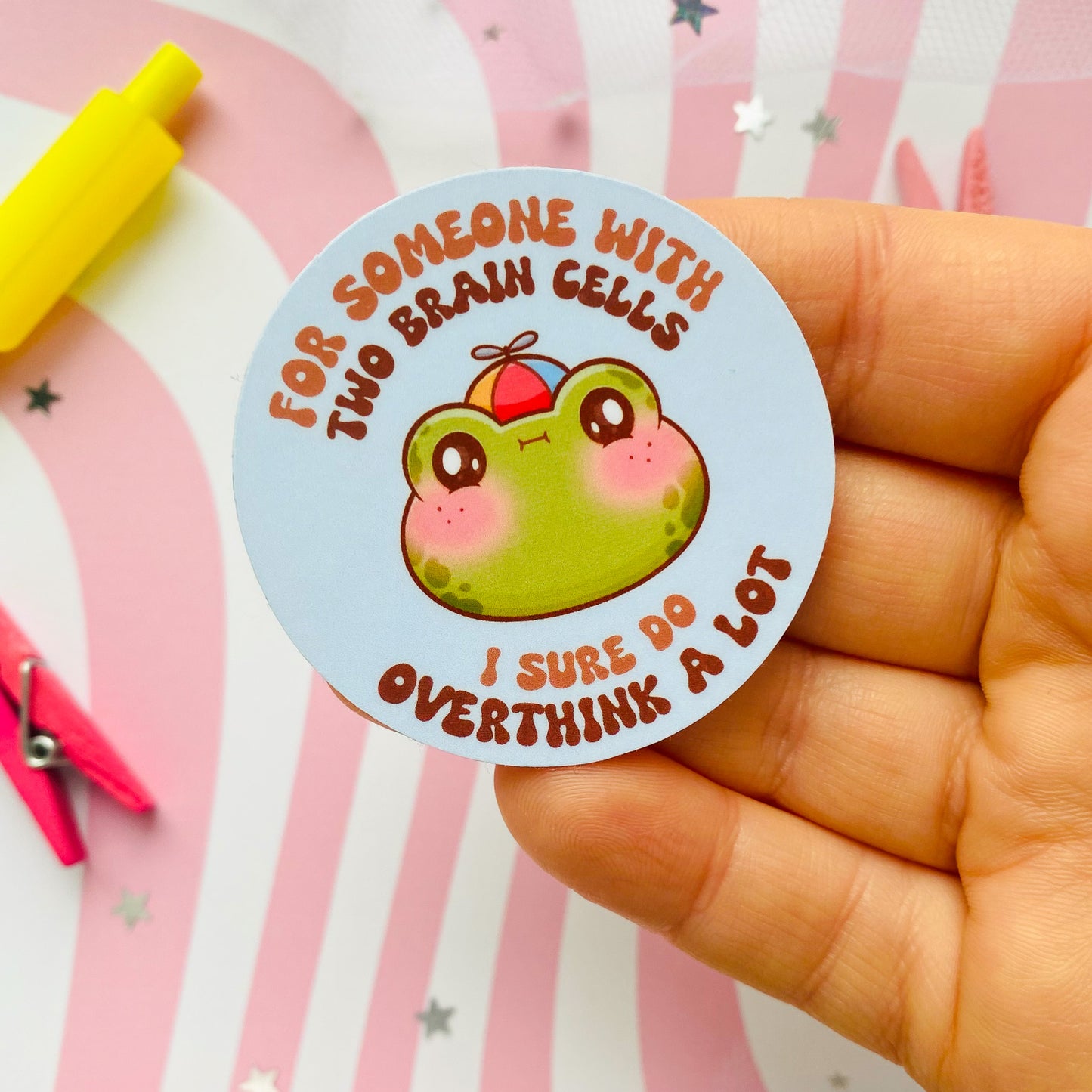 Two Brain Cell Overthinker Sticker
