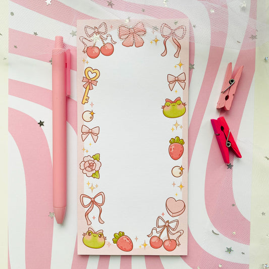 Coquette Froggy Handmade Notepad