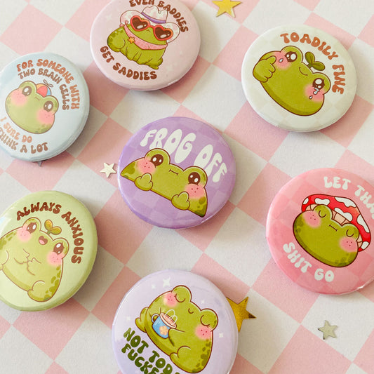 Dead Inside Teddy Skull Button Pin
