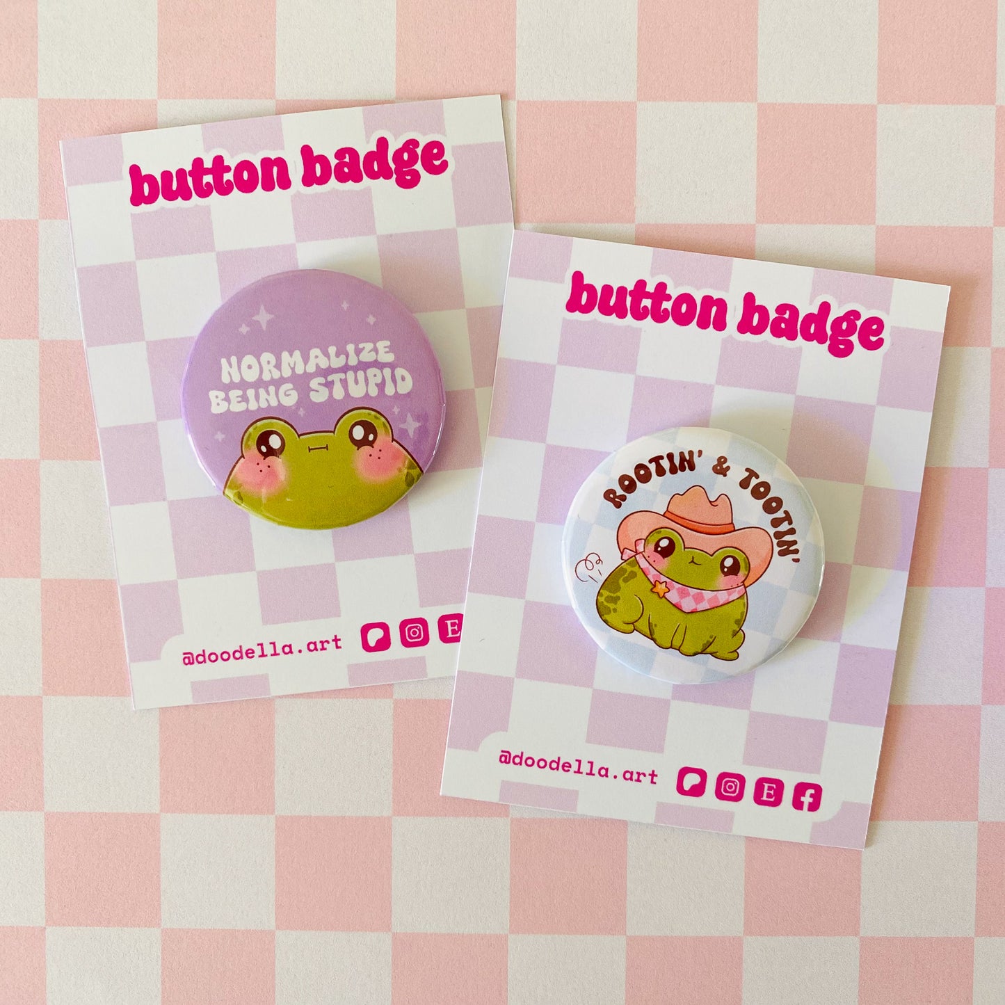 Normalize Being Stupid Frog Button Pin