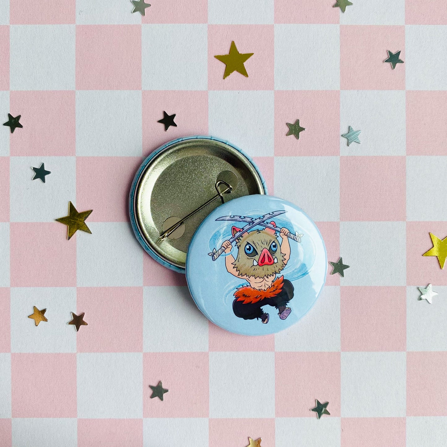 Demon Anime Button Pins