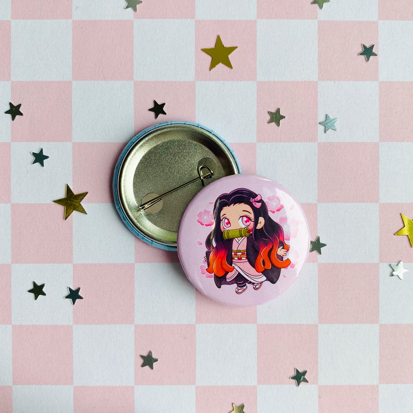Demon Anime Button Pins